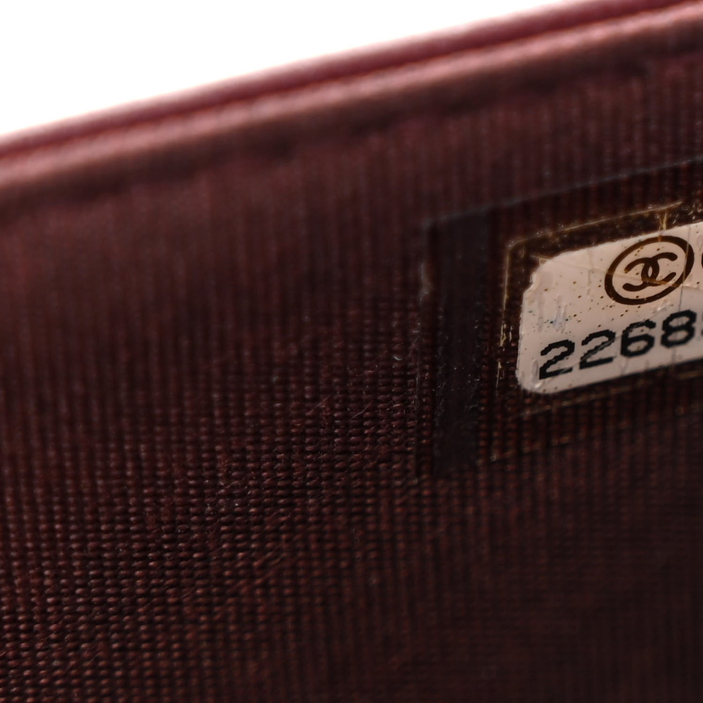 Sheepskin Quilted Mademoiselle Vintage Wallet On Chain WOC Burgundy