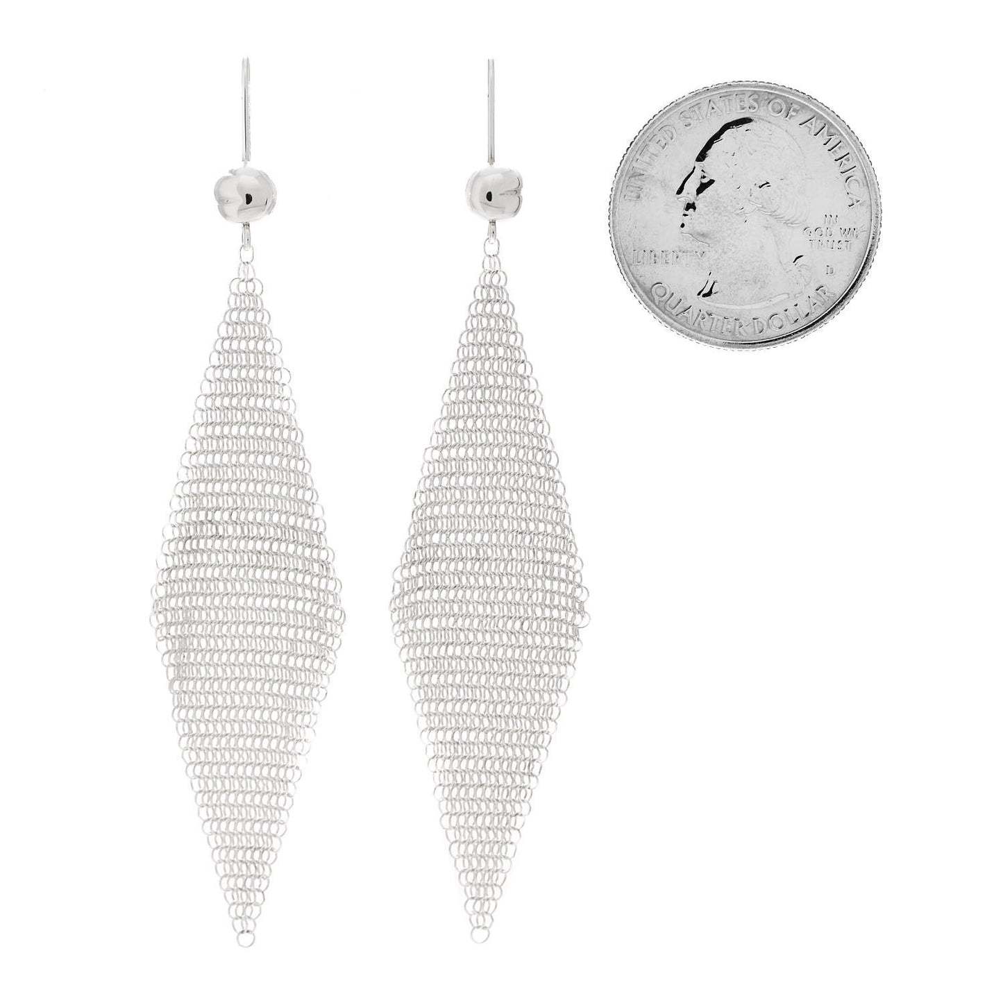Sterling Silver Elsa Peretti Mesh Earrings