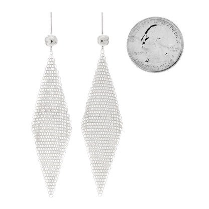 Tiffany Sterling Silver Elsa Peretti Mesh Earrings 2 of 6