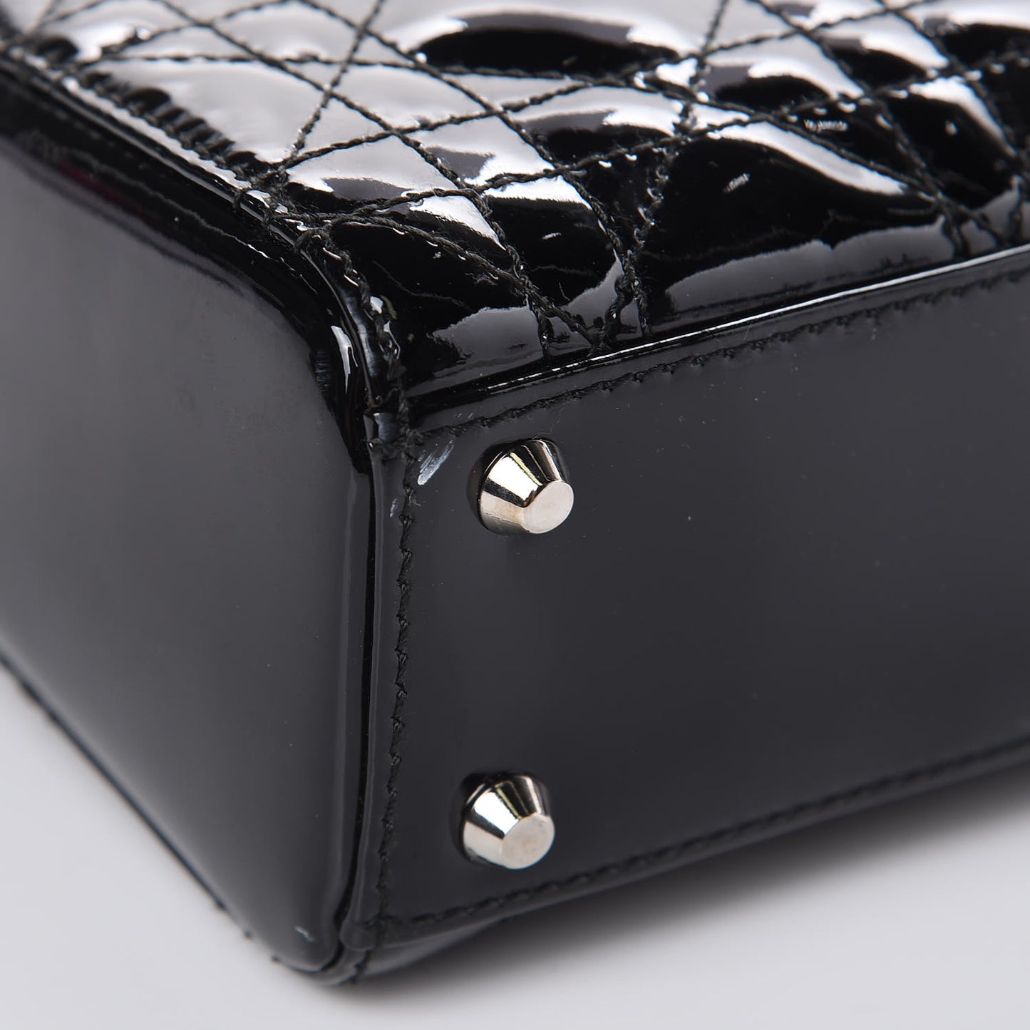 Patent Cannage Mini Lady Dior Black