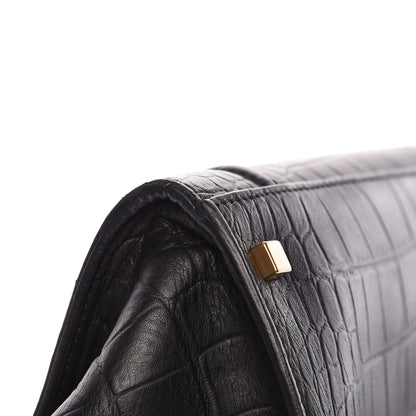 Celine Crocodile Embossed Calfskin Large Phantom Luggage Black 14 of 14