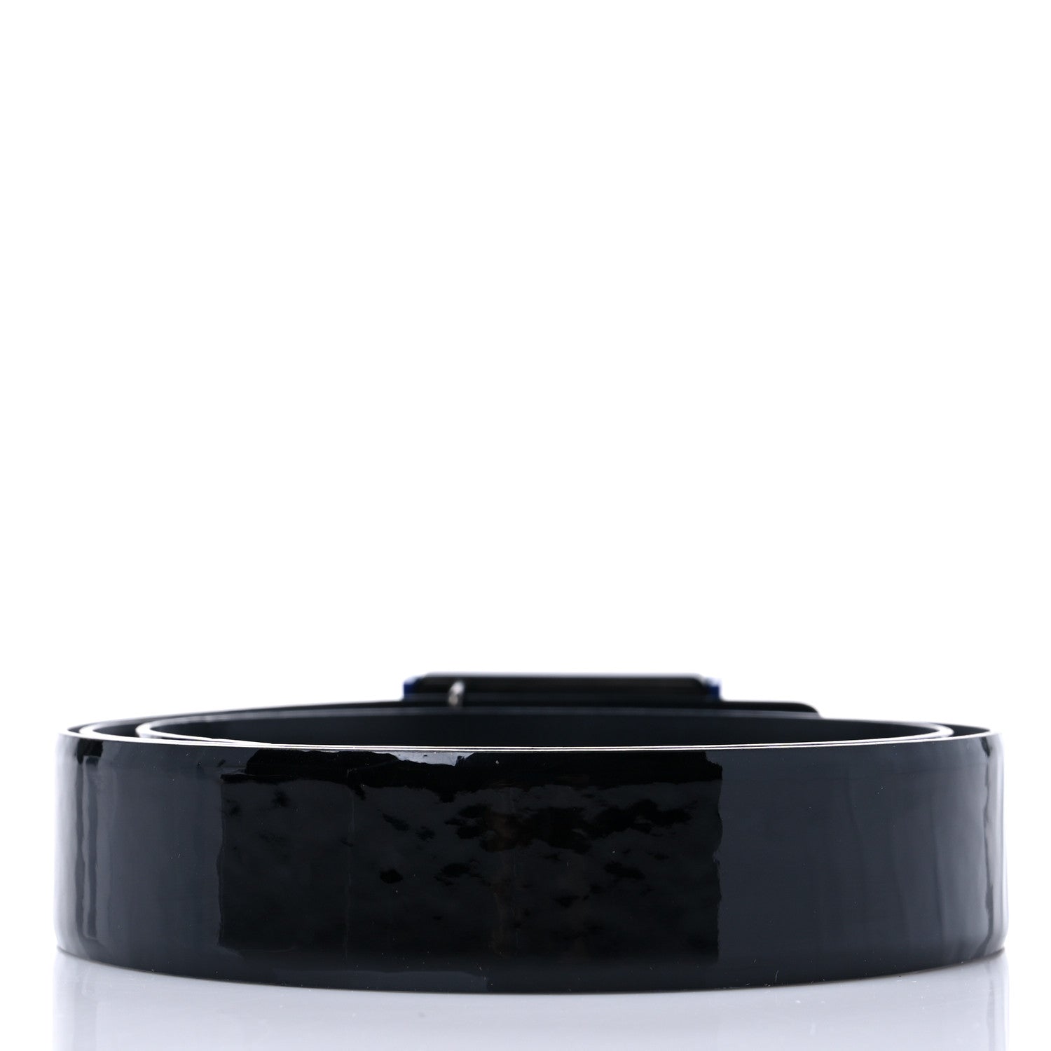 Chanel Patent Plexiglass CC Boy Belt 90 36 Black Blue 2 of 8
