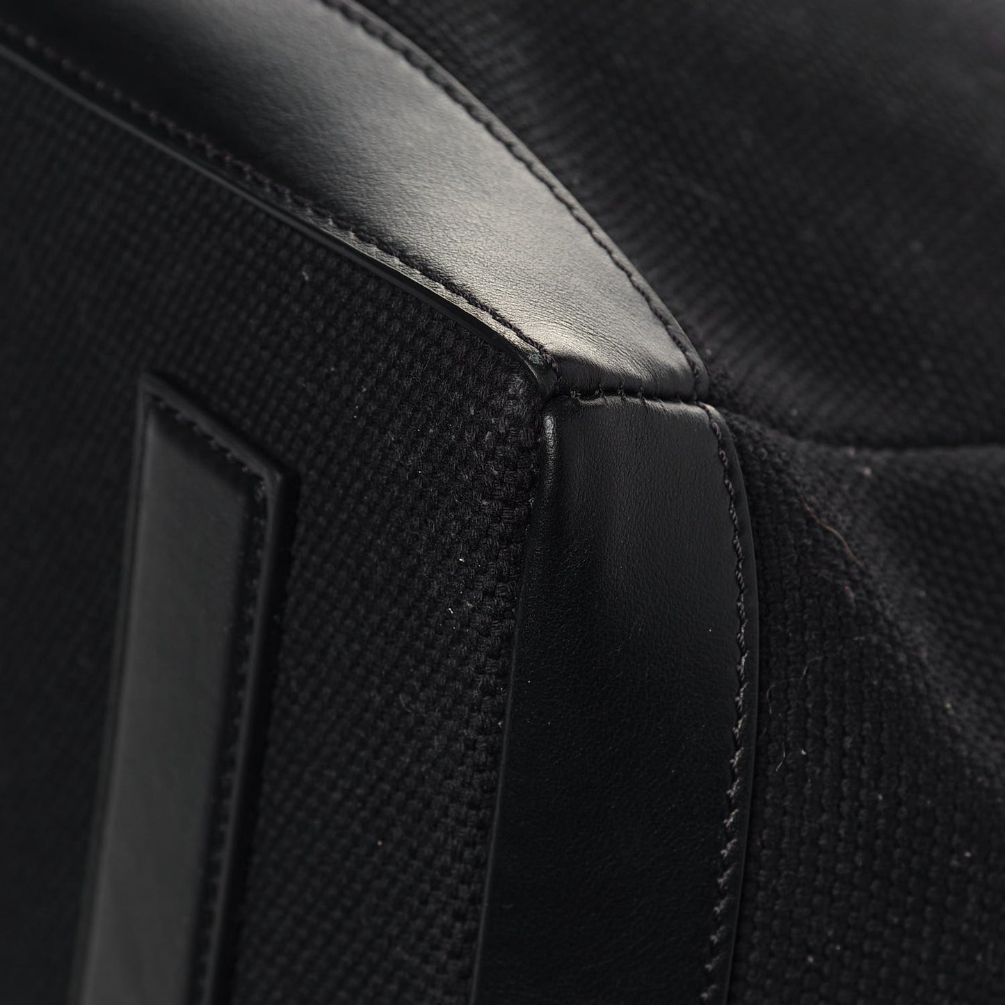 Canvas Calfskin Logo Tote Black