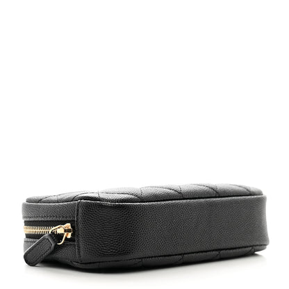 Chanel Caviar Quilted Small Curvy Pouch Cosmetic Case Black 4 of 8