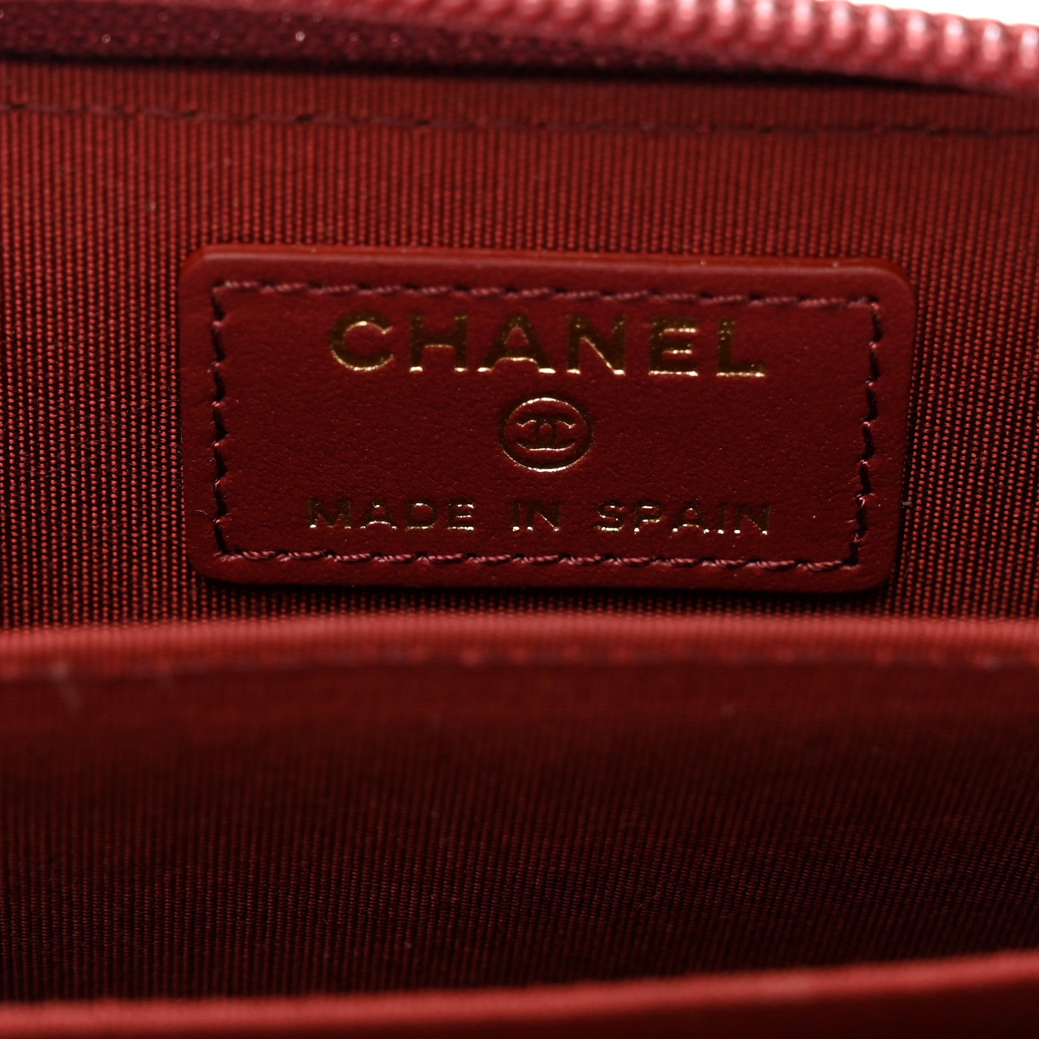 Chanel Caviar Quilted Boy Zip Around Coin Purse Wallet Burgundy 6 of 7