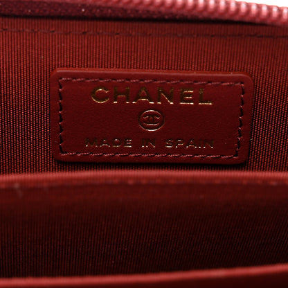 Chanel Caviar Quilted Boy Zip Around Coin Purse Wallet Burgundy 6 of 7