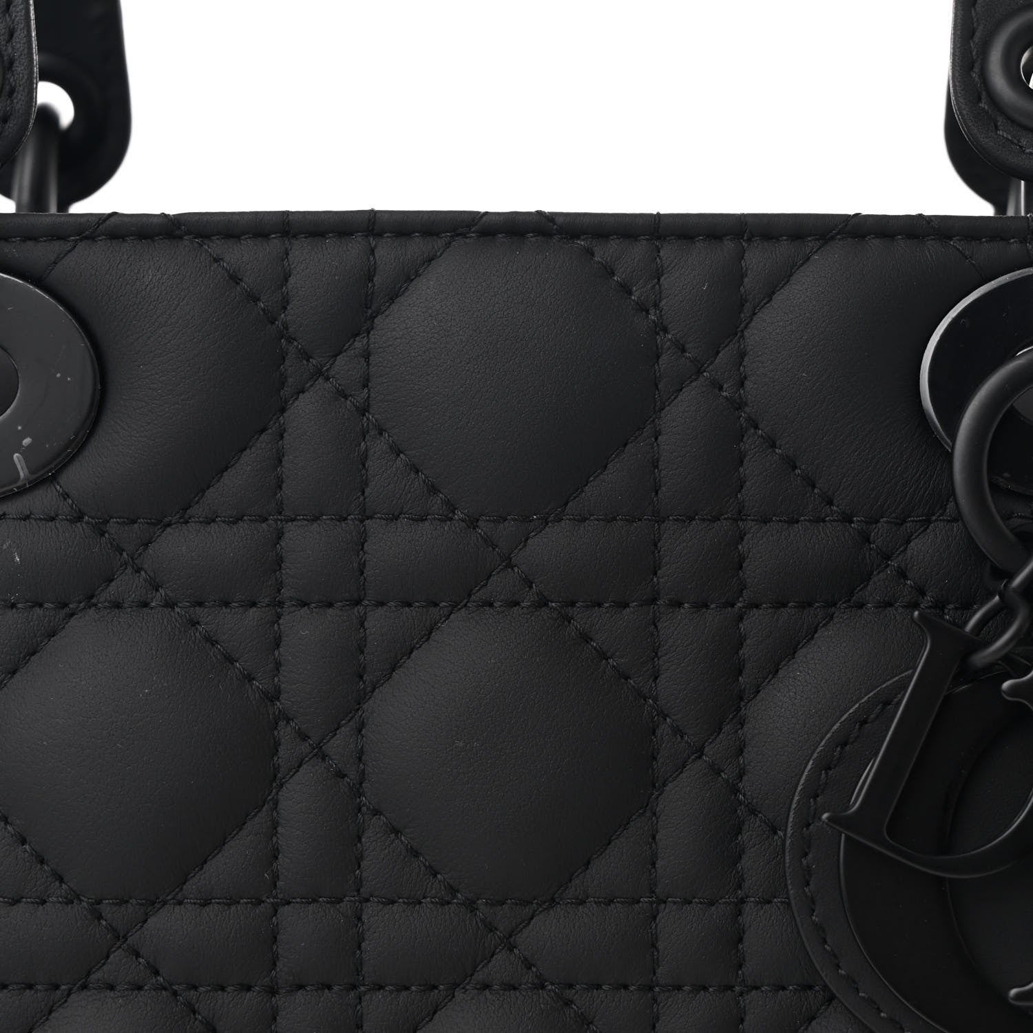 Christian Dior Ultra Matte Calfskin Cannage Large Lady Dior Black 8 of 10