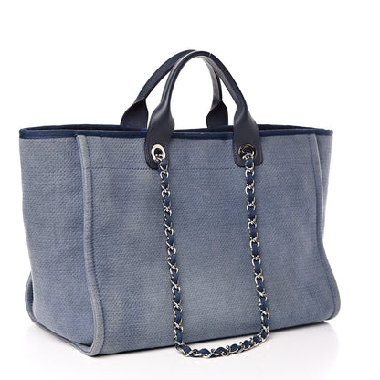Chanel Canvas Deauville Large Tote Denim Blue 3 of 10