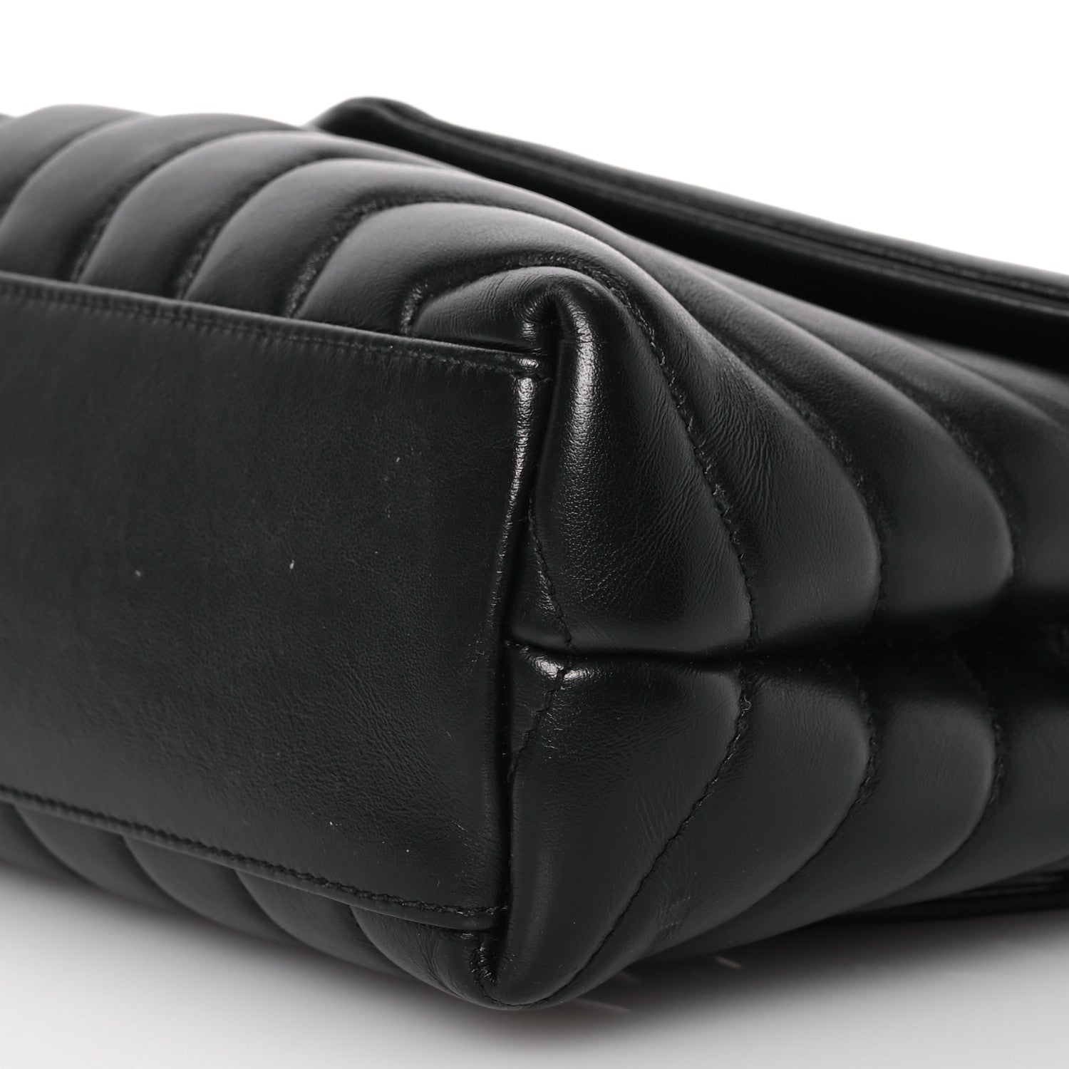 Saint Laurent Calfskin Y Quilted Monogram Small Loulou Chain Satchel Black 7 of 17