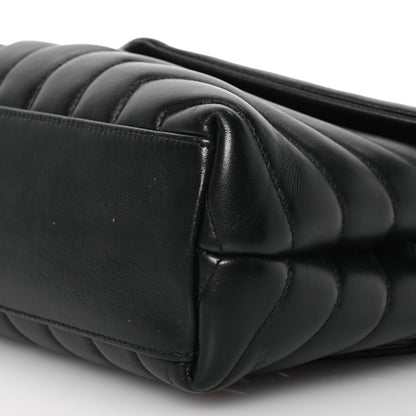 Saint Laurent Calfskin Y Quilted Monogram Small Loulou Chain Satchel Black 7 of 17