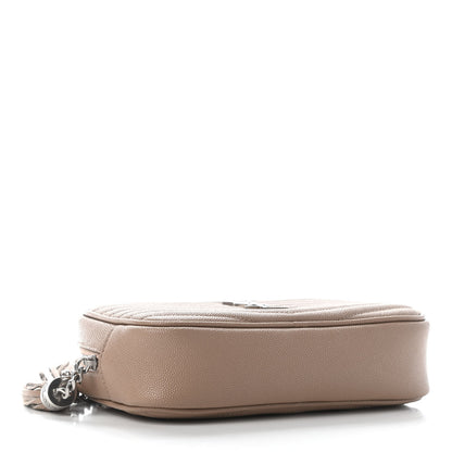 Saint Laurent Grain De Poudre Matelasse Monogram Mini Lou Camera Bag Dark Beige 4 of 9