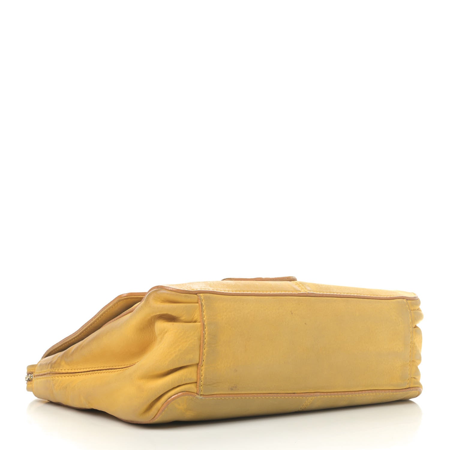 Fendi Metallic Nubuck Shoulder Bag Yellow 3 of 5