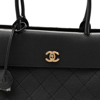 Chanel Grained Calfskin Stitched Urban Essentials Shopping Bag Black 8 of 10