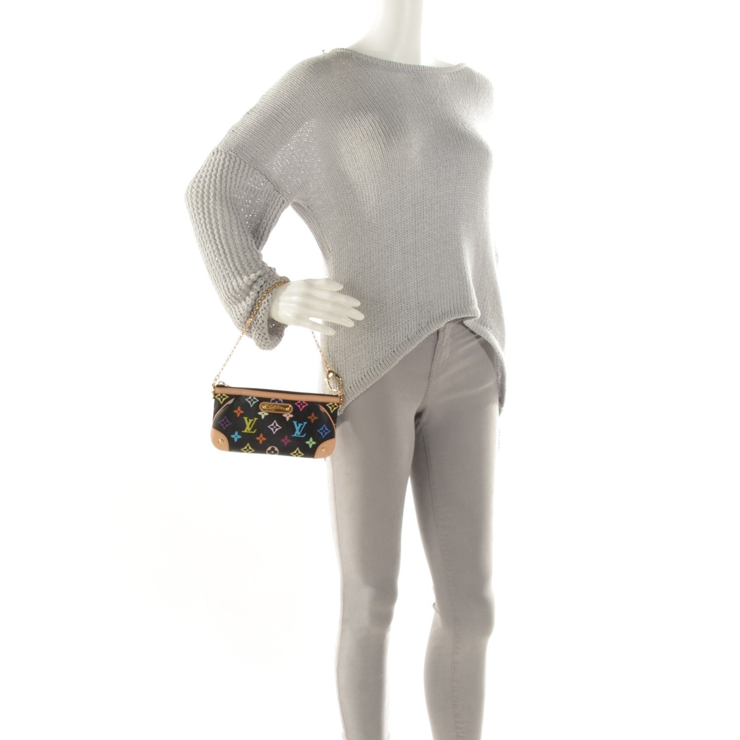 Louis Vuitton Monogram Multicolor Pochette Milla MM Black 2 of 8