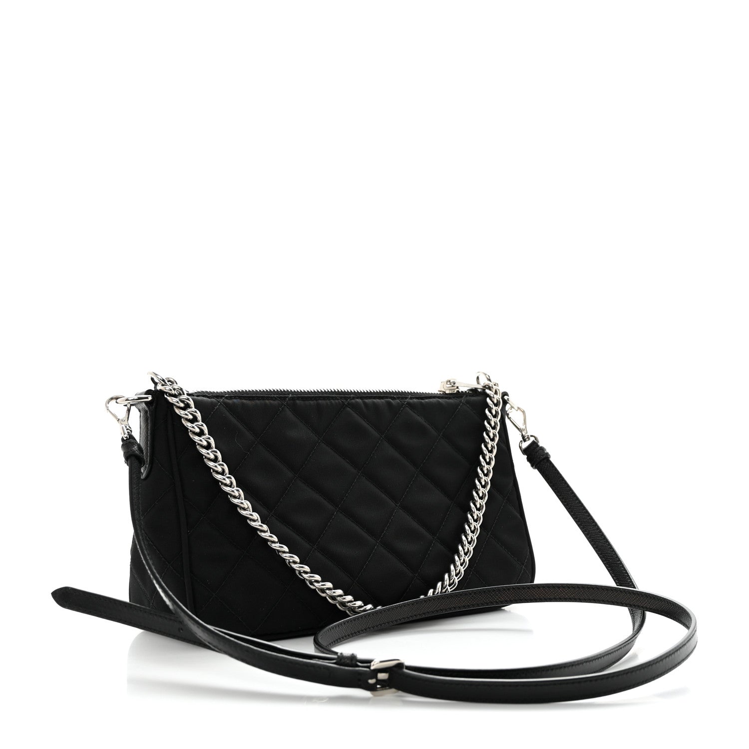 Prada Nylon Tessuto Impuntu Quilted Crossbody Bag Black 2 of 10