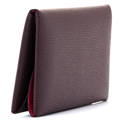 Hermes Epsom Verso Calvi Duo Card Case Rouge Sellier Framboise 2 of 4