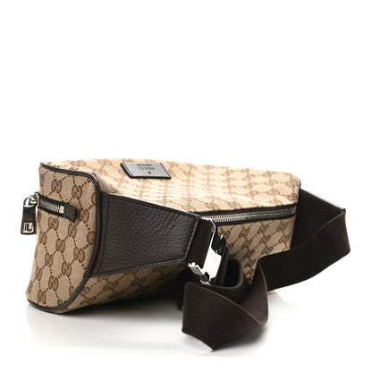 Gucci Monogram Dollar Calfskin Waist Pouch Beige Ebony Testa di Moro Marrone Scuro 3 of 12