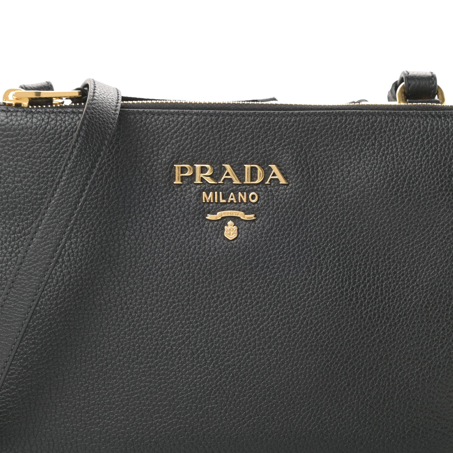 Prada Vitello Phenix Double Zip Crossbody Bag Black 10 of 12
