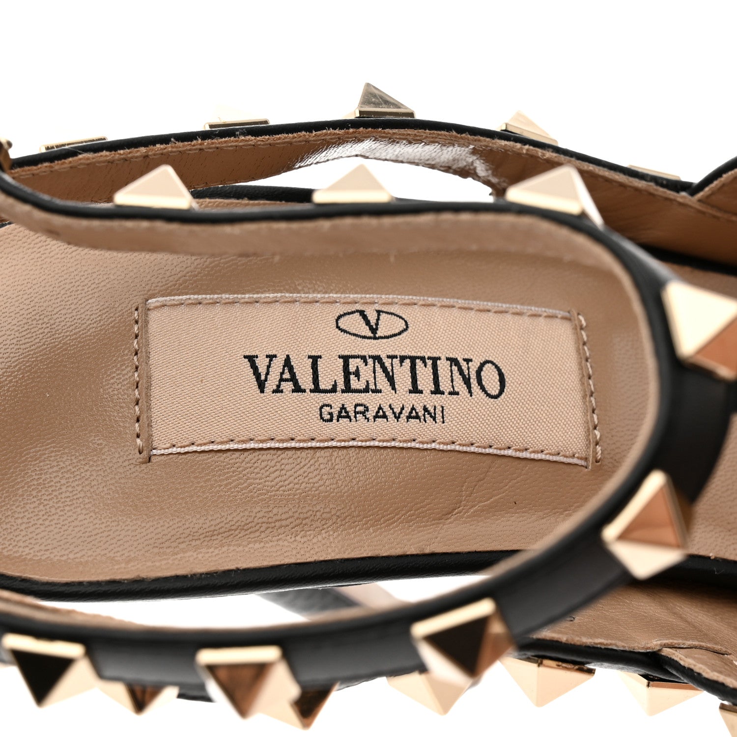 Valentino Garavani Pebbled Calfskin Rockstud Ankle Strap 100mm Pumps 37.5 Black 6 of 9