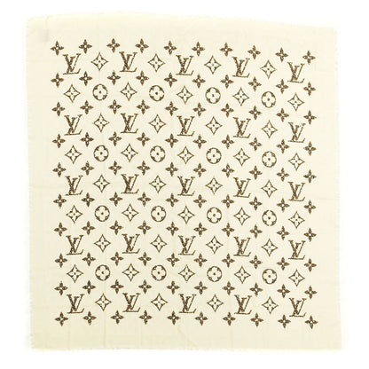 Louis Vuitton Wool Silk Monogram Giant Jungle Shawl Beige 1 of 6