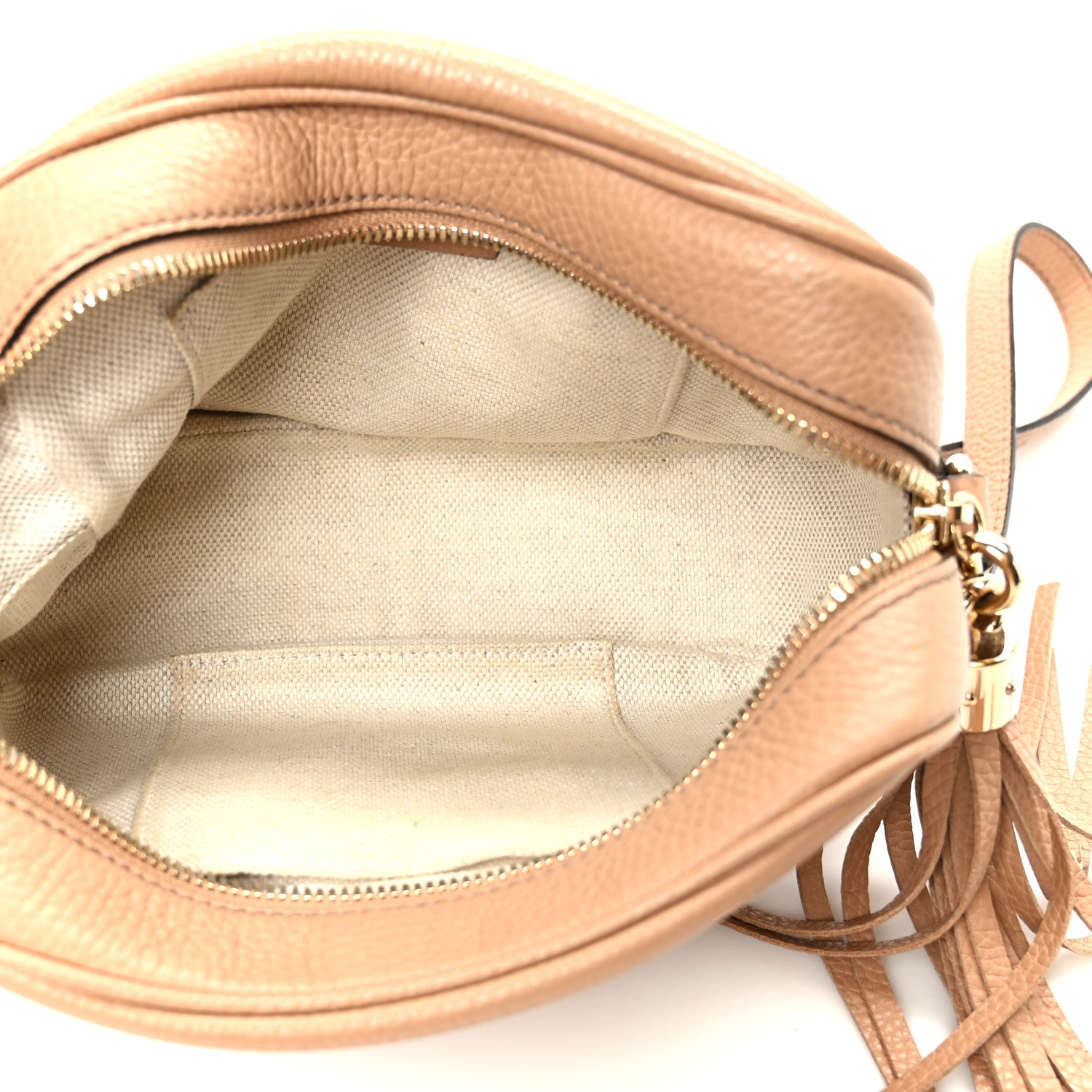 GUCCI ボディバッグ ベージュ Gucci Pebbled Calfskin Small Soho Disco Bag Rose Beige 1869199