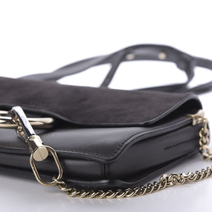 Chloe Suede Calfskin Small Faye Shoulder Bag Carbon Grey 7 of 9