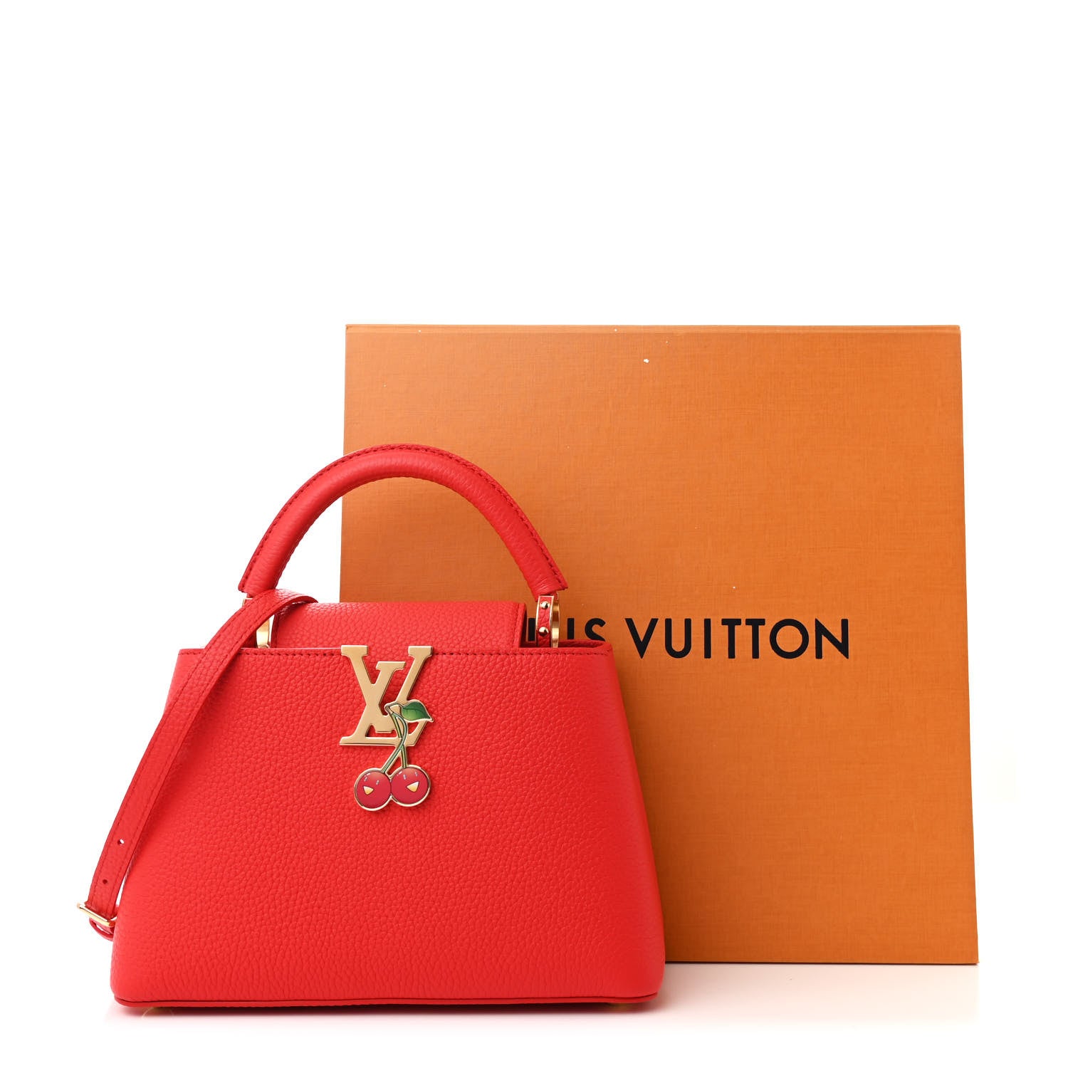 Louis Vuitton LV X TM Taurillon Cerises Capucines BB Rouge 11 of 11