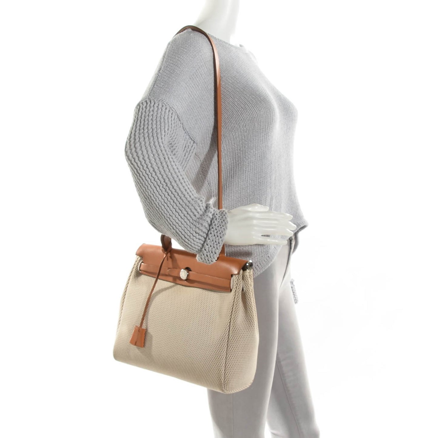 Toile Vache Calfskin Herbag 30 PM Ebene Natural
