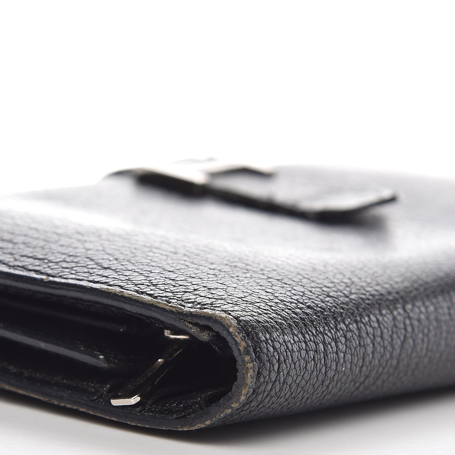 Hermes Chevre Mysore Tri-Fold Bearn Wallet Black 11 of 12