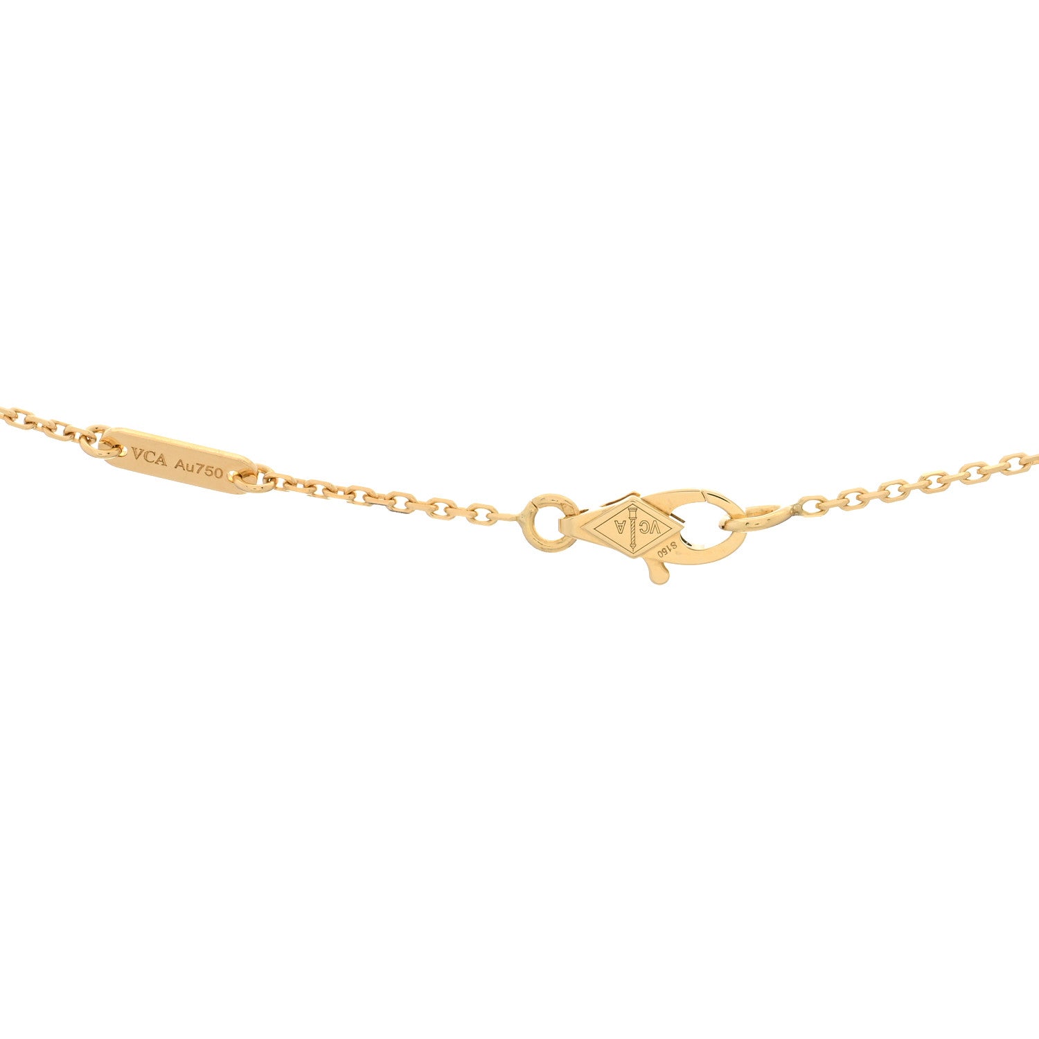 Van Cleef & Arpels 18K Yellow Gold Mother of Pearl Sweet Alhambra Pendant Necklace 3 of 3