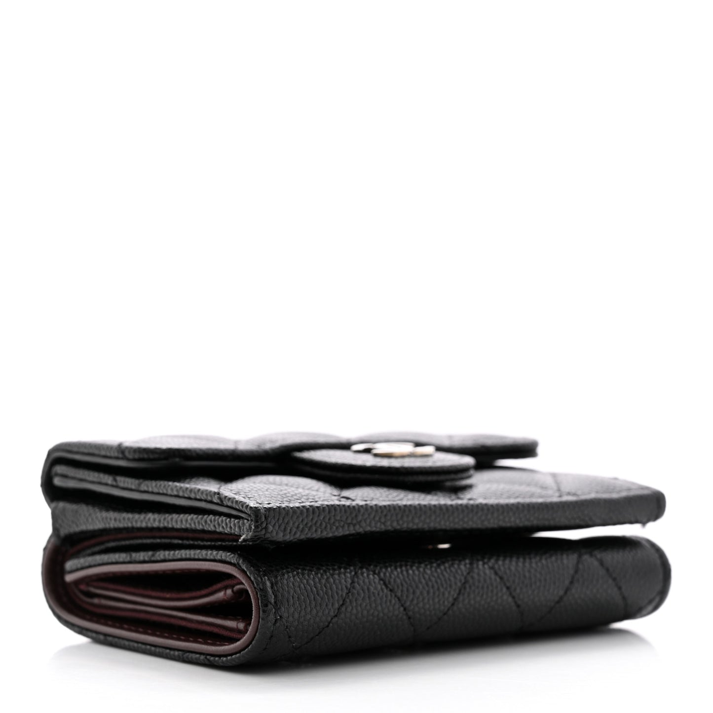Caviar Quilted Double Flap Wallet Black