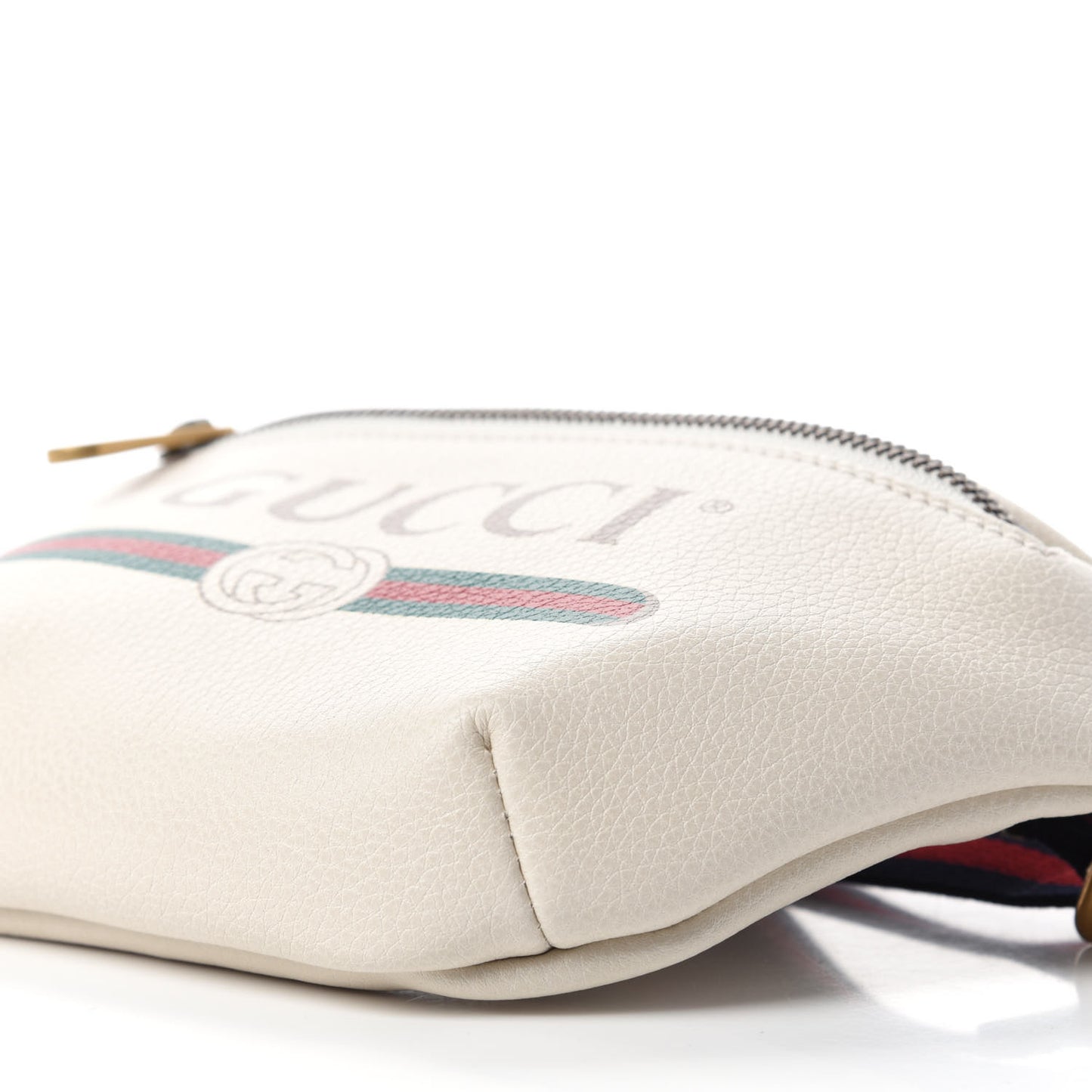 Grained Calfskin Small Logo Belt Bag White