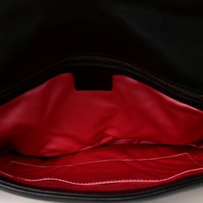 Gucci Calfskin Matelasse Medium GG Marmont Shoulder Bag Black White 5 of 9