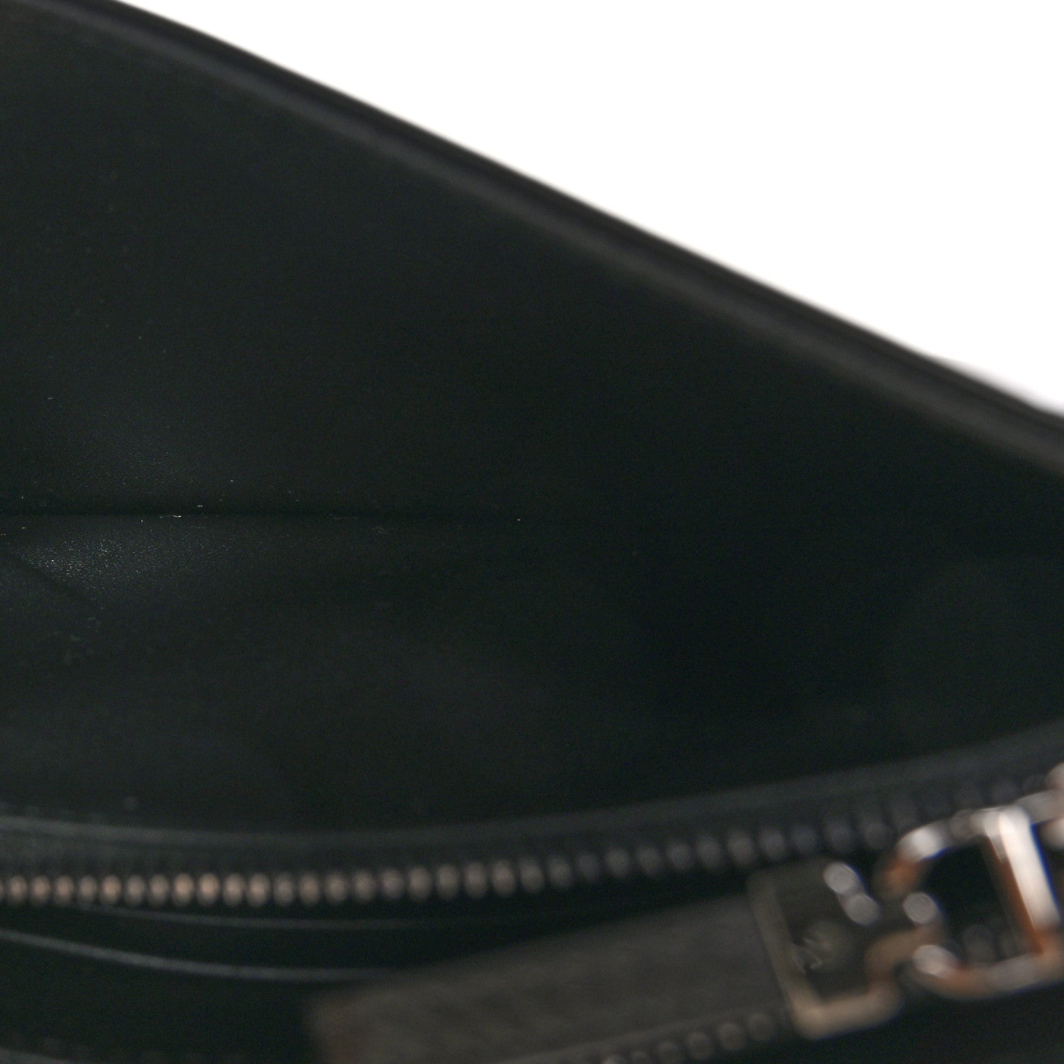 Christian Dior Calfskin Macrocannage Diamond Caro Zipped Pouch With Chain Black 5 of 11