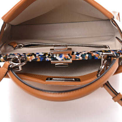 Fendi Vitello Seta Shiny Nappa Plexiglass Granite Medium Peekaboo Iconic Satchel Ginger Latte 6 of 14