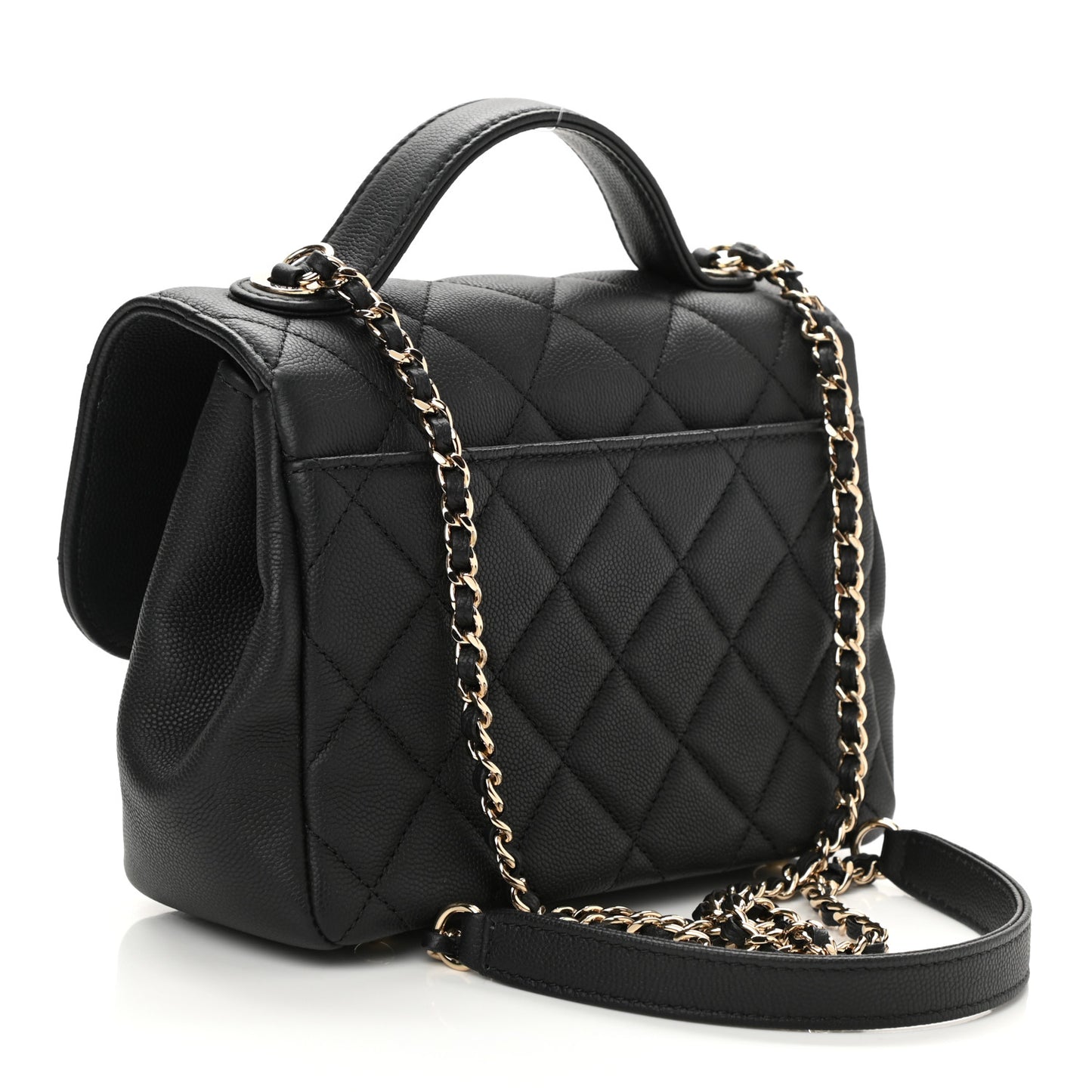 Caviar Quilted Small Business Affinity Flap Black