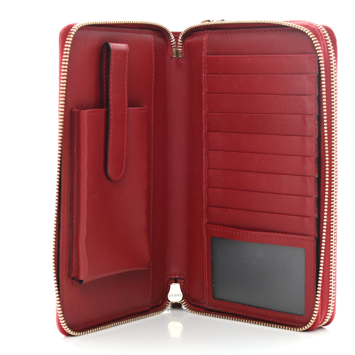Gucci Guccissima Signature Travel Document Case Hibiscus Red 4 of 8