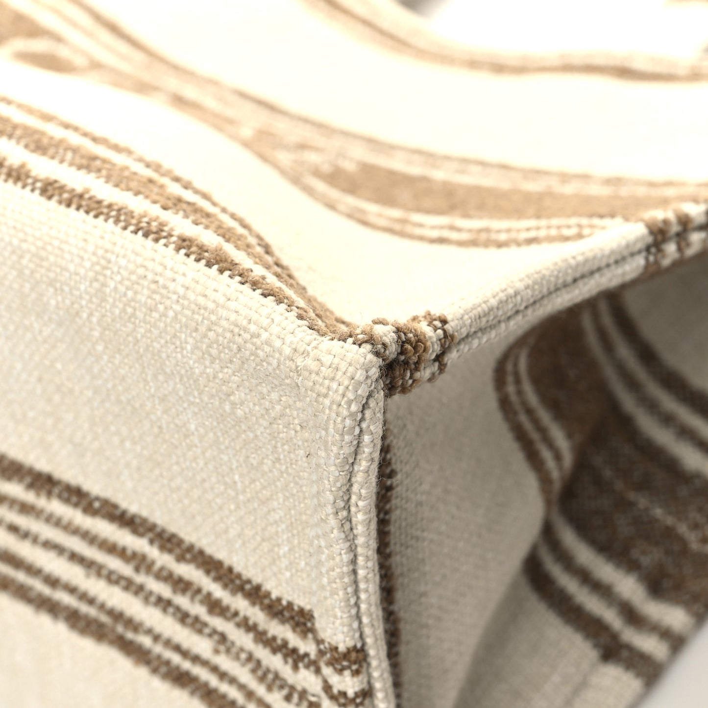 Jacquard Striped Large Cabas Thais Tobacco Tan