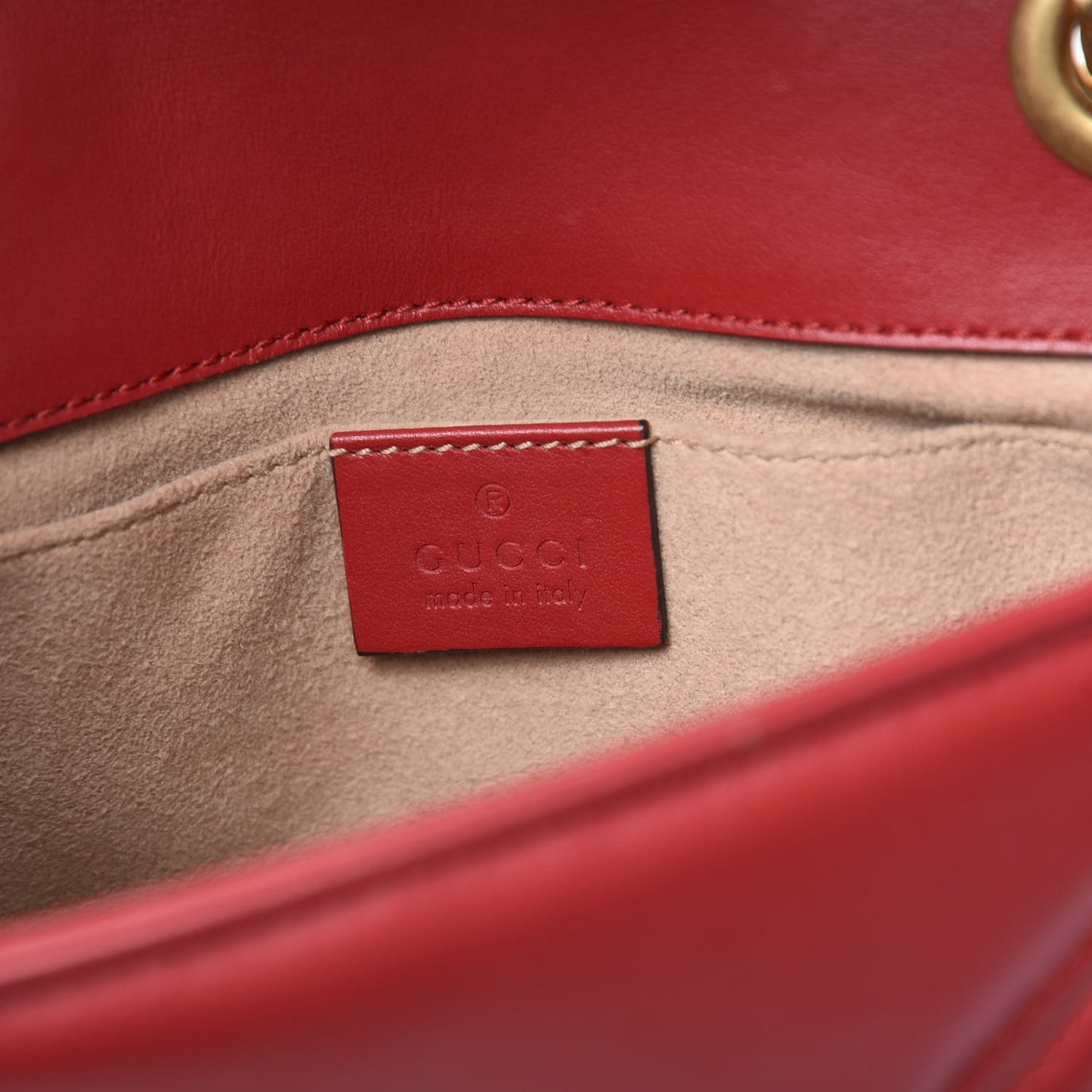 Calfskin Matelasse Mini GG Marmont Shoulder Bag Hibiscus Red