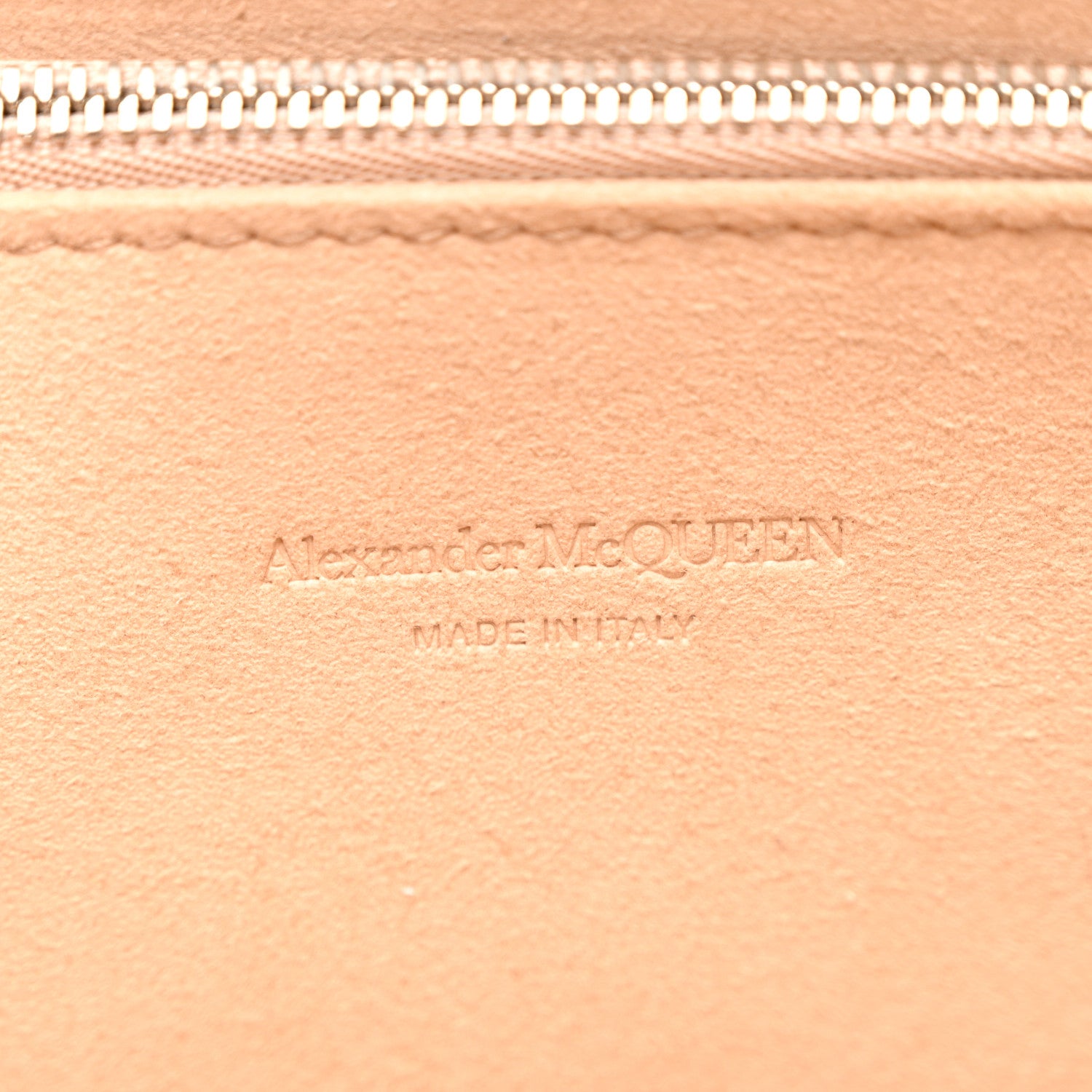 Alexander McQueen Calfskin Crocodile Embossed Knuckle Flat Clutch Light Blue 6 of 7