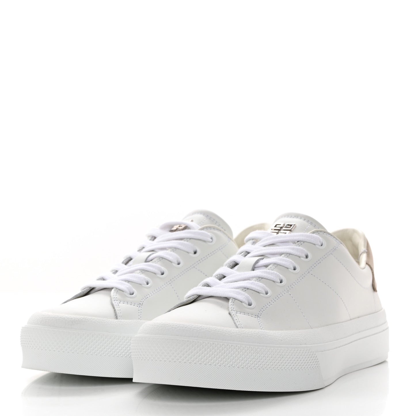 Calfskin Womens City Sport Sneakers 38 White Beige