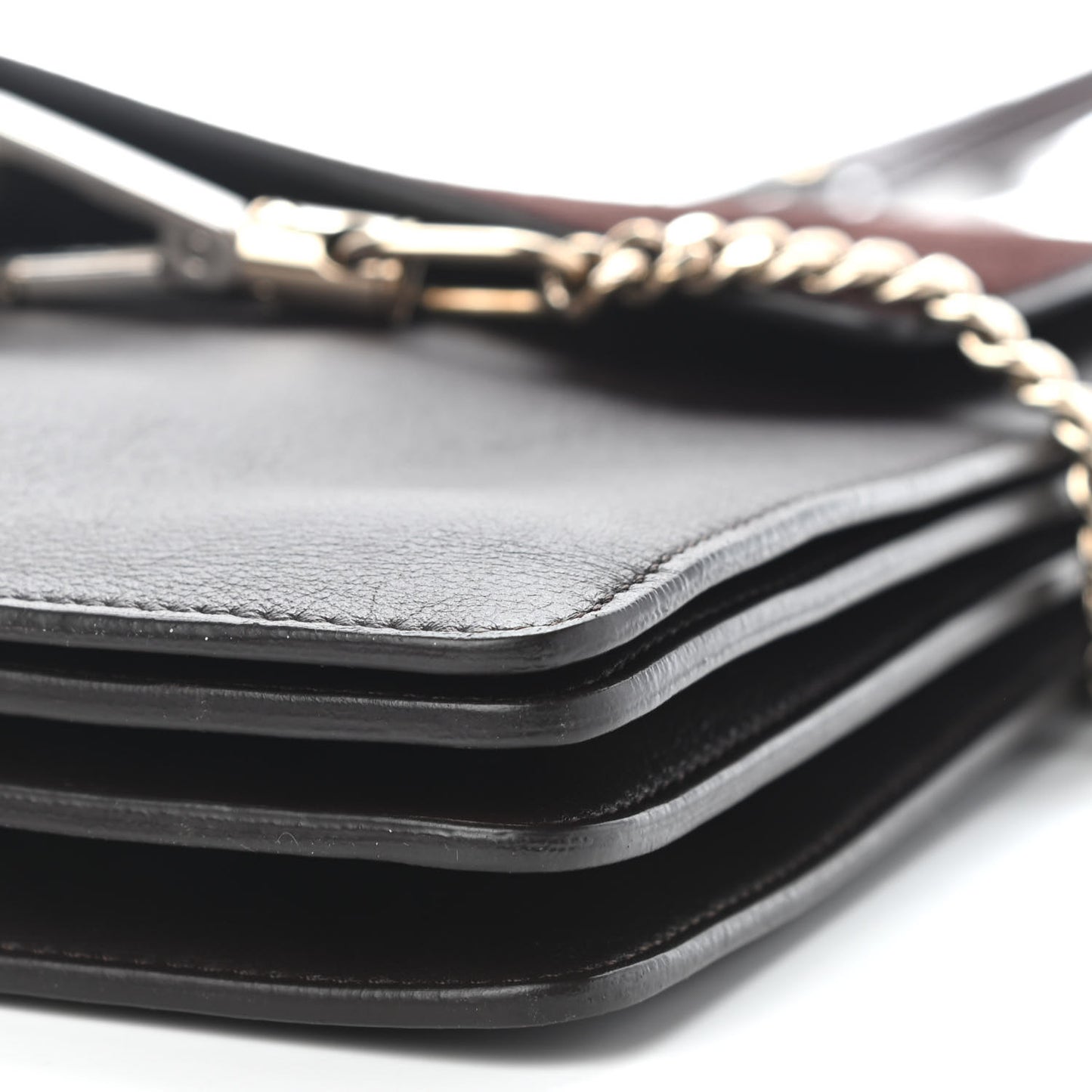 Calfskin Suede Medium Faye Shoulder Bag Carbon Brown