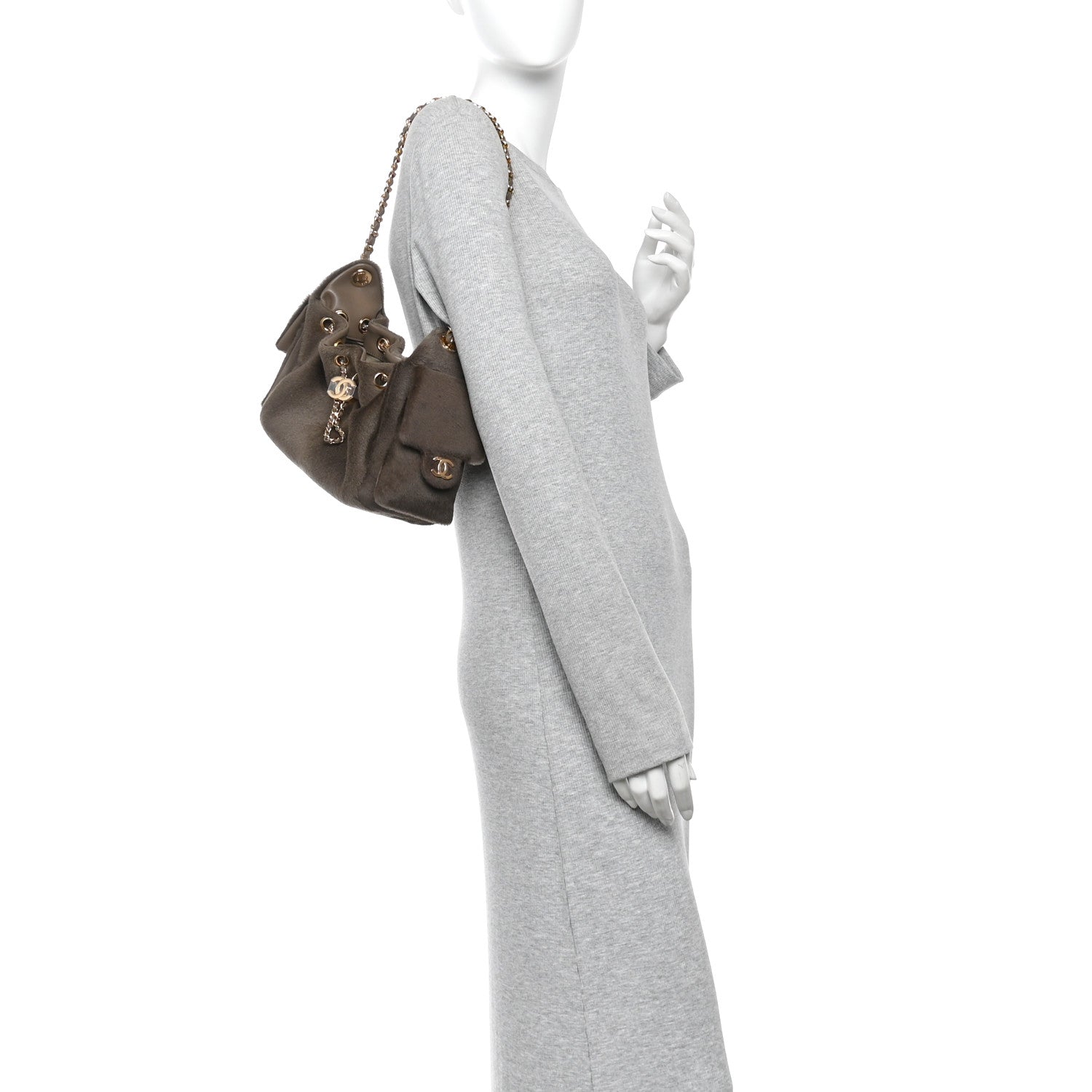 Chanel Pony Hair Mini Chanel 25 Handbag Dark Khaki 1931725