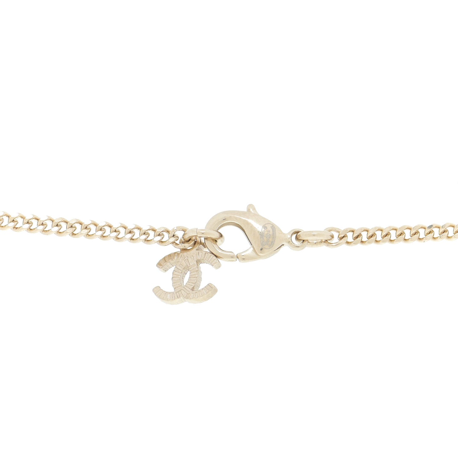 Chanel Crystal CC Chain Necklace Gold 5 of 6
