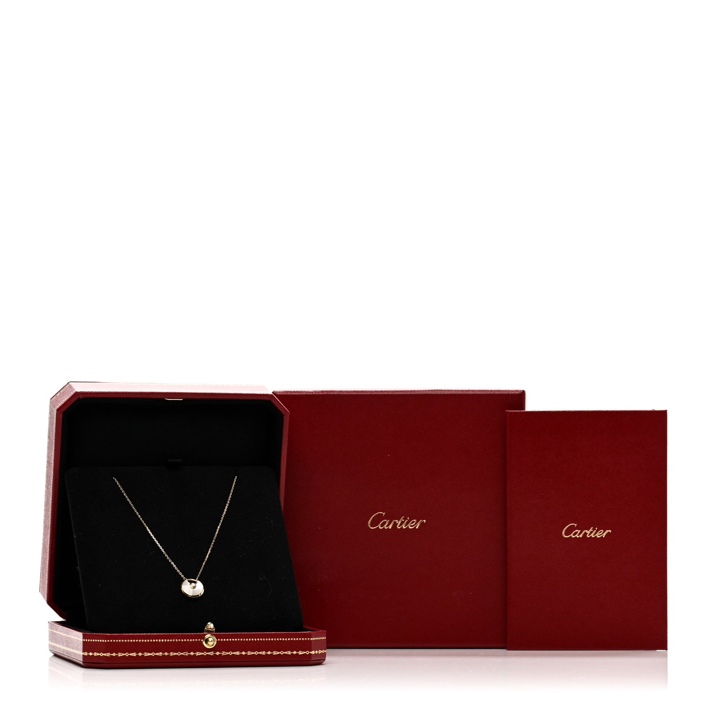 18K Yellow Gold Diamond Mother of Pearl XS Amulette de Cartier Pendant Necklace