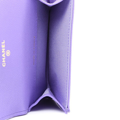 Chanel Caviar Quilted Flap Card Holder Wallet Purple 5 of 9