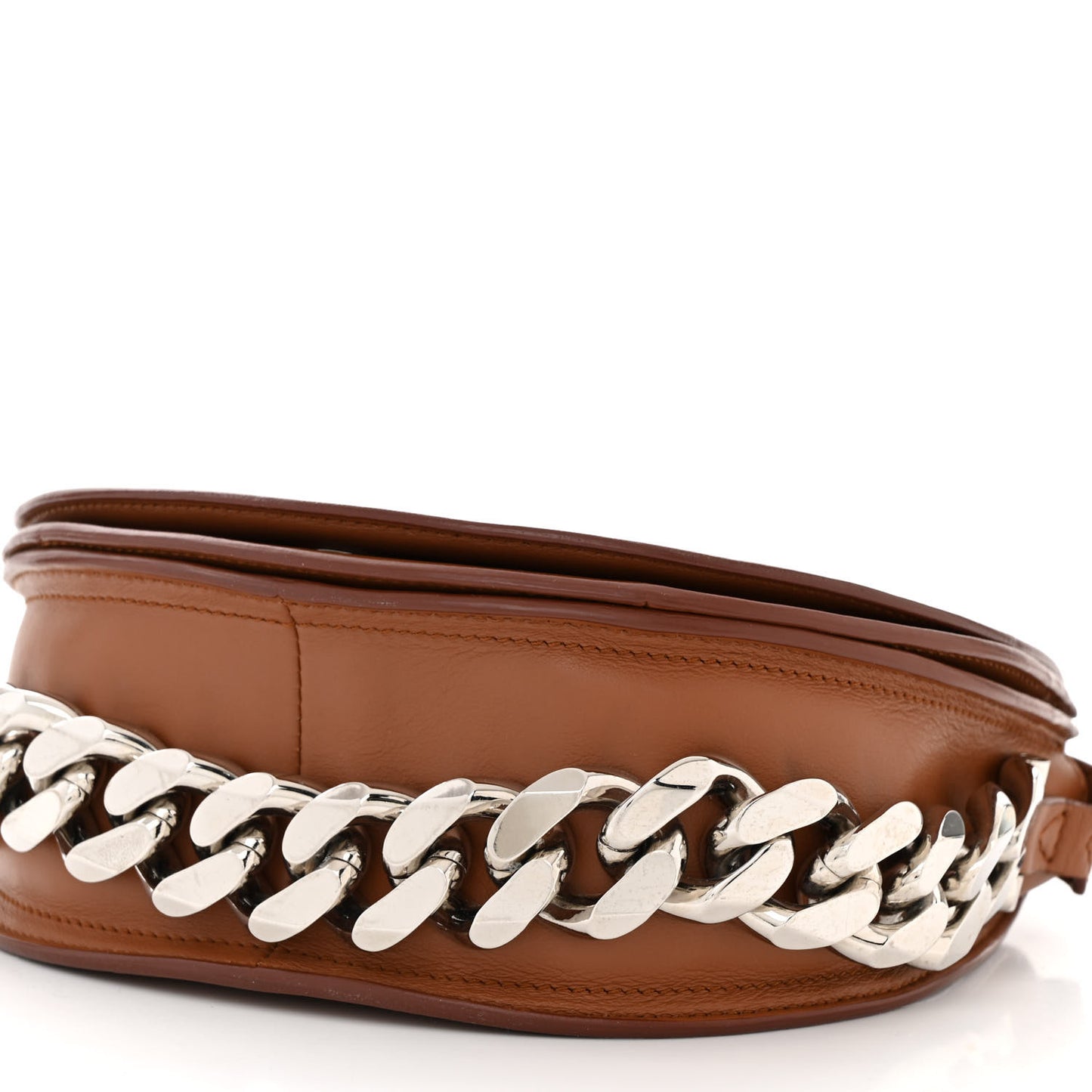 Calfskin Mini Infinity Saddle Bag Cognac