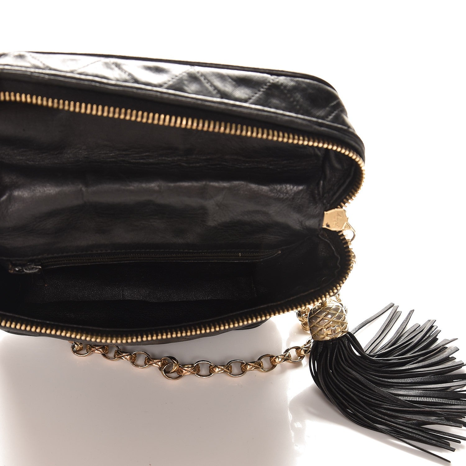 Chanel Lambskin Quilted Tassel Shoulder Bag Black 5 of 11