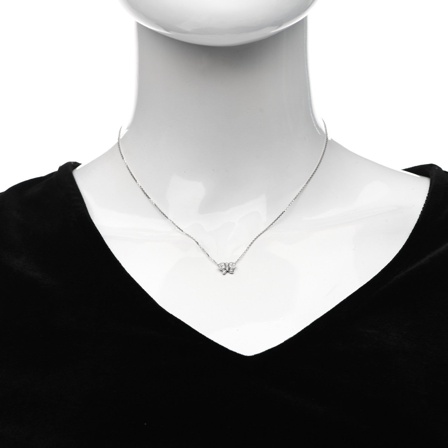 Cartier 18K White Gold Diamond Caresse D'Orchidees Par Cartier Necklace 2 of 6