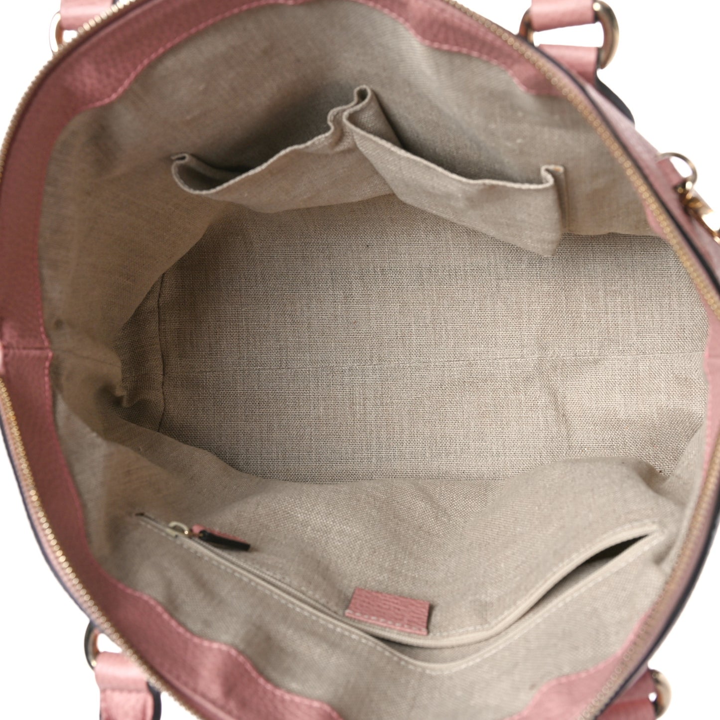 Dollar Calfskin Large GG Charm Dome Satchel Tote Soft Pink